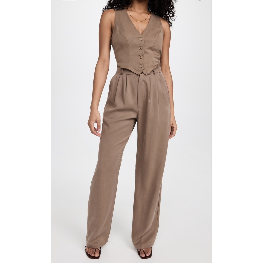 Reformation‎ Mason Pants Women's Khaki Lyocell Wide Leg size 6